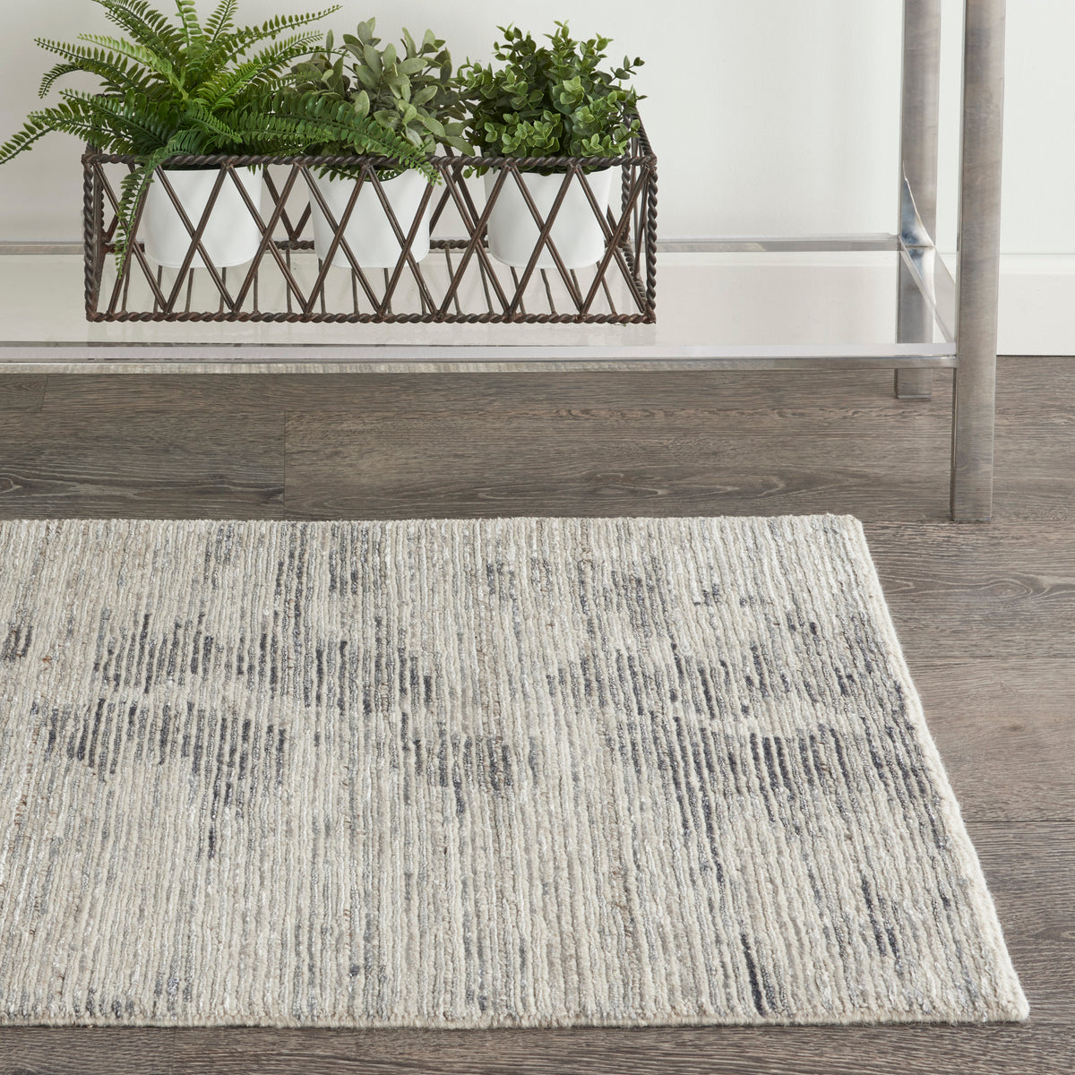 OCEAN OCP03 Cream Charcoal Rug - room scene