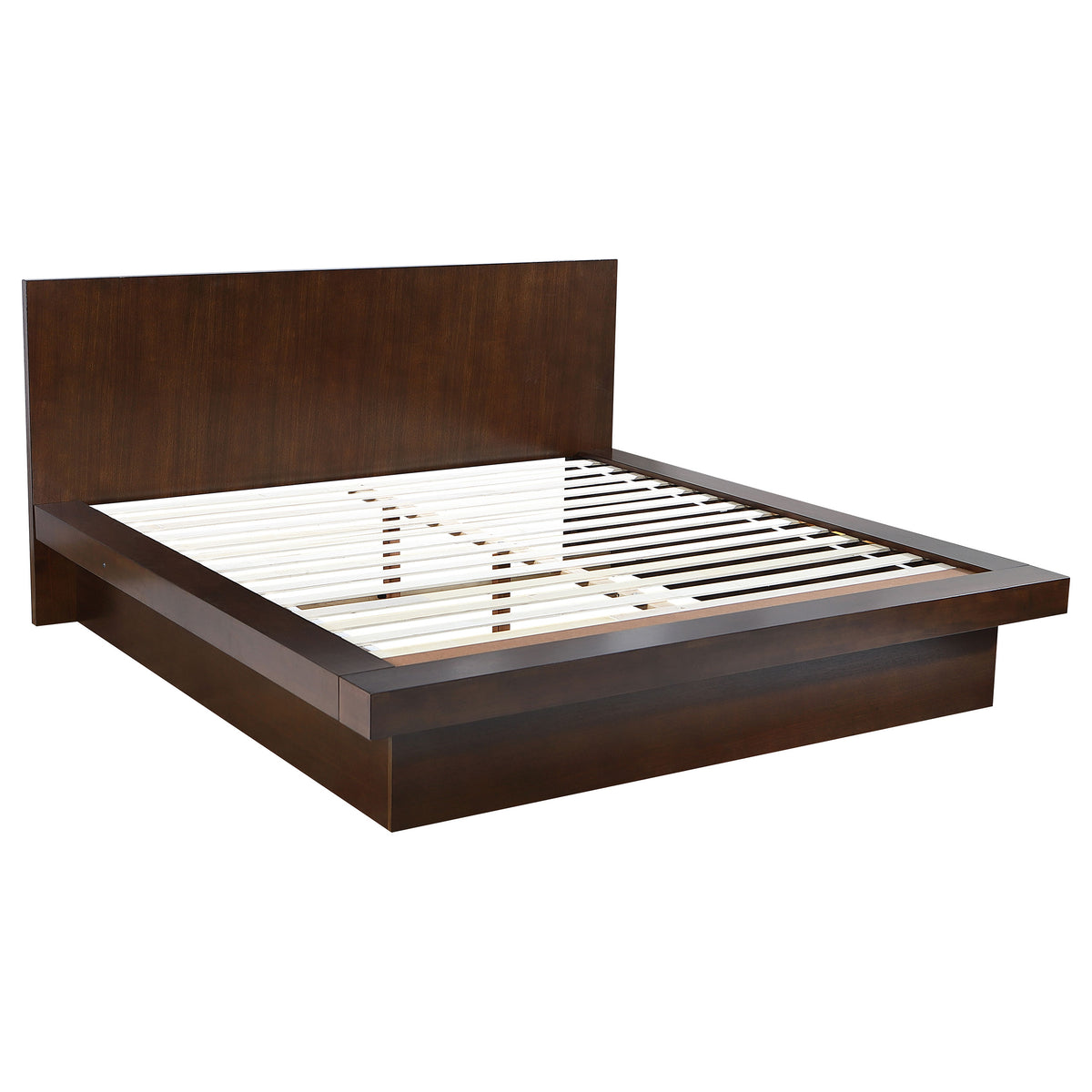 Jessica Wood LED Panel Bed - Eastern King, Cappuccino