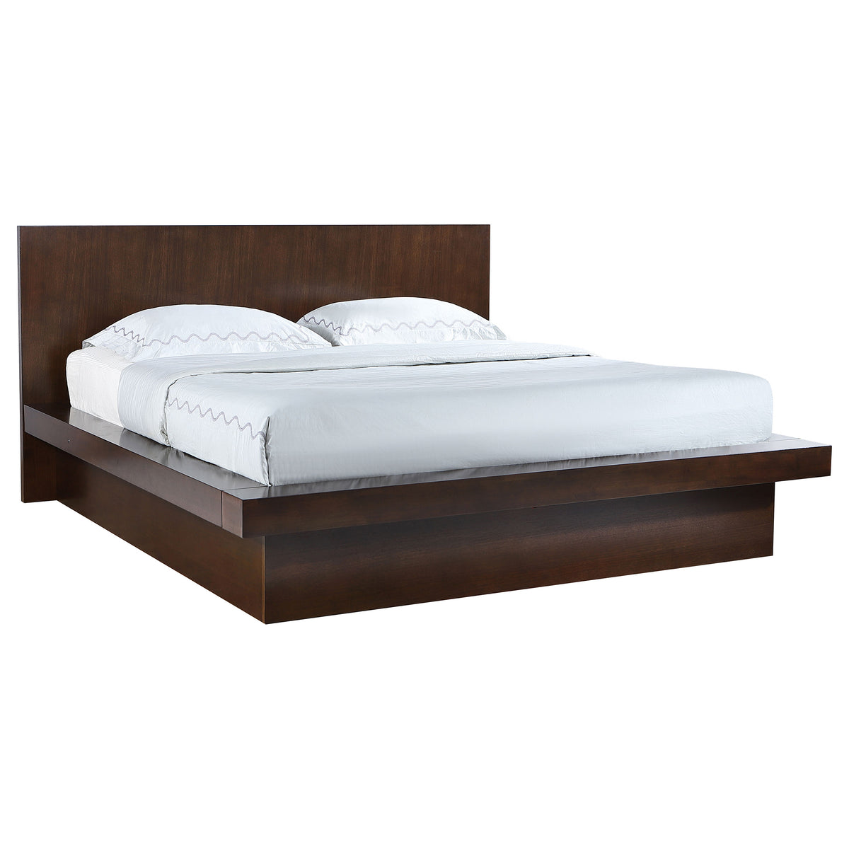Jessica Wood LED Panel Bed - Eastern King, Cappuccino