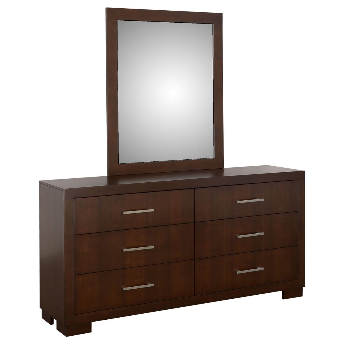 Jessica 6-drawer Dresser - Cappuccino, With Mirror