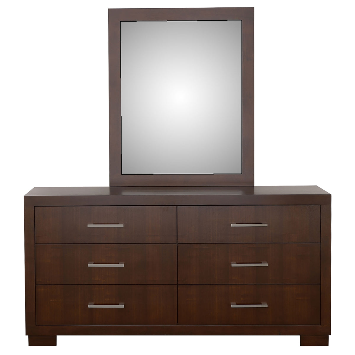 Jessica 6-drawer Dresser - Cappuccino, With Mirror