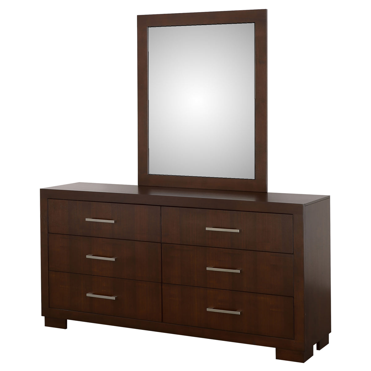 Jessica 6-drawer Dresser - Cappuccino, With Mirror