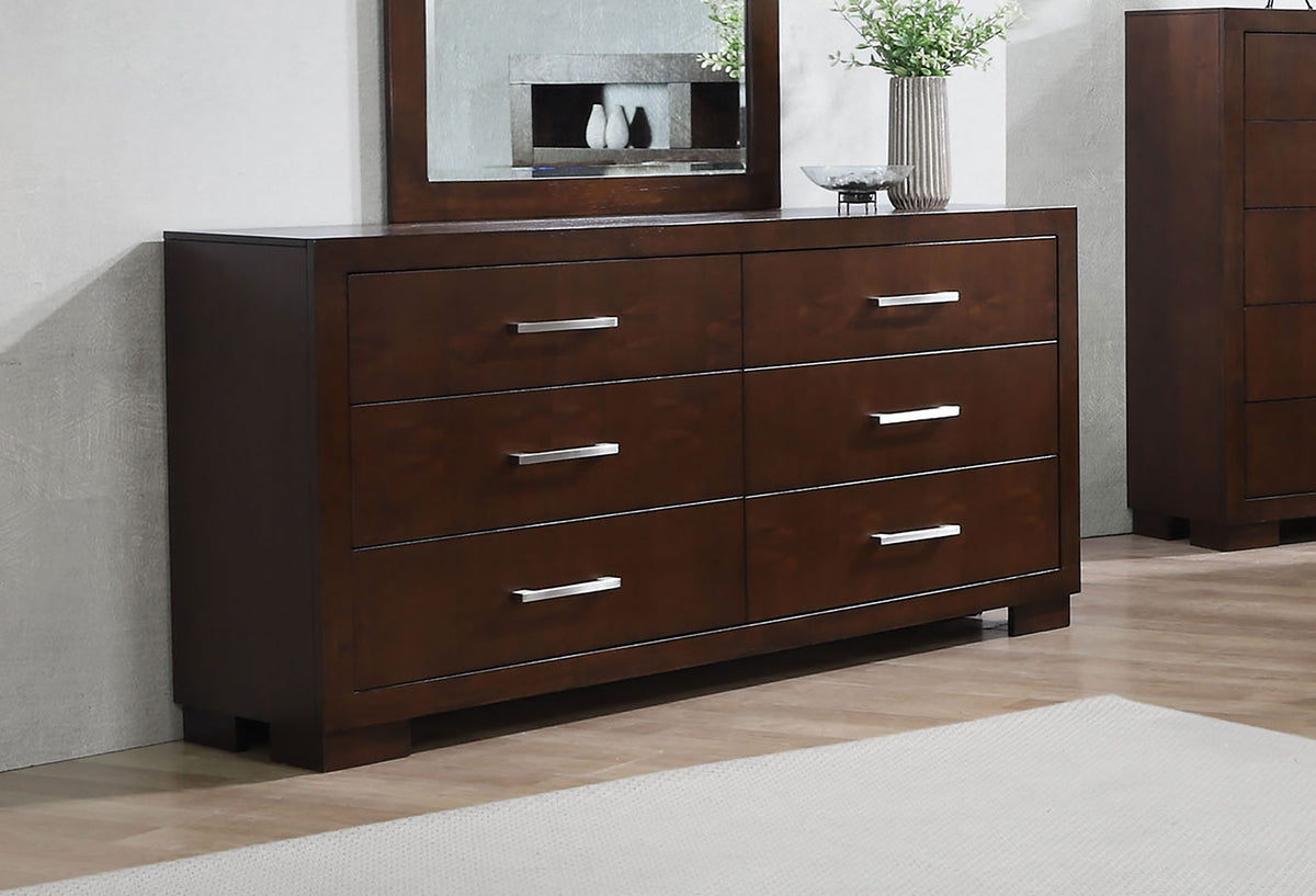 Jessica 6-drawer Dresser - Cappuccino, Without Mirror