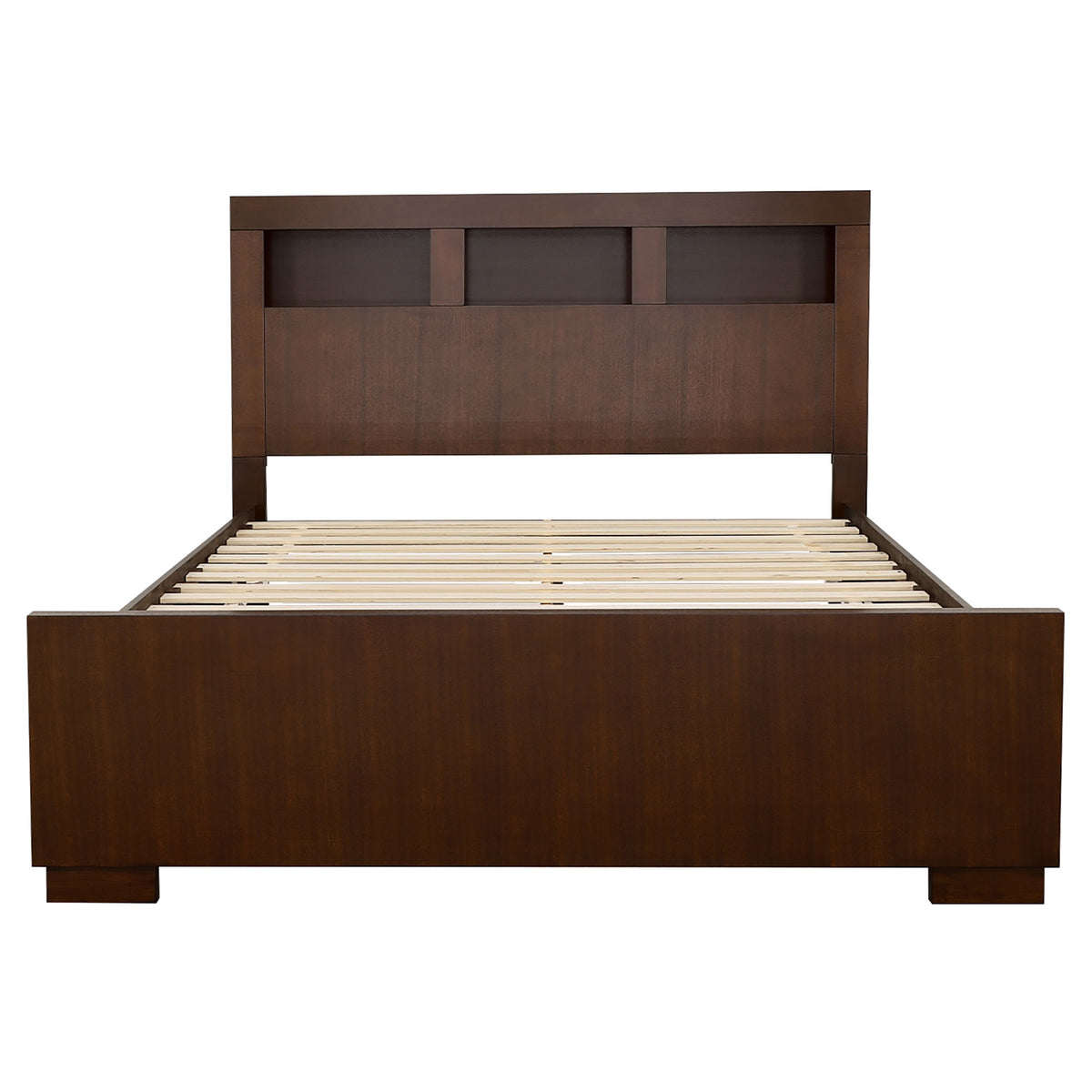 Jessica LED Storage Bookcase Bed Cappuccino - Eastern King