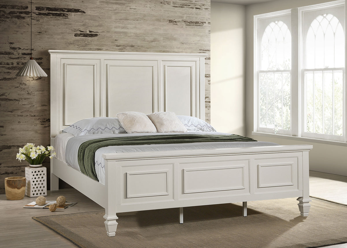 Sandy Beach Panel Bed Cream White - Eastern King