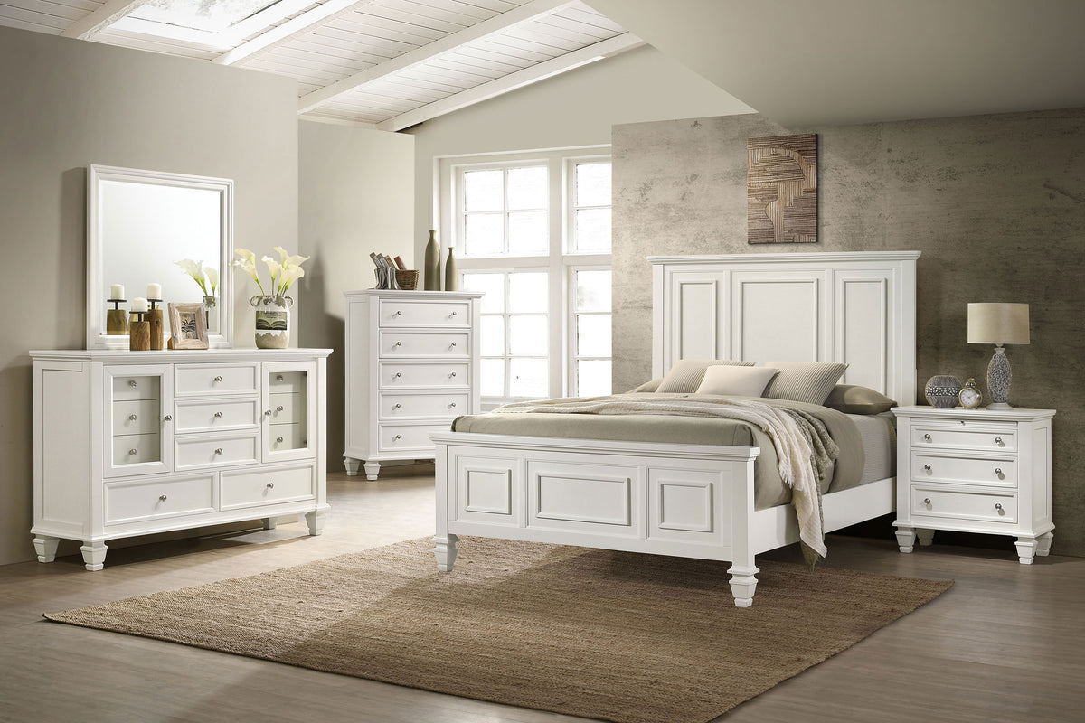 Sandy Beach Panel Bed Cream White - Eastern King