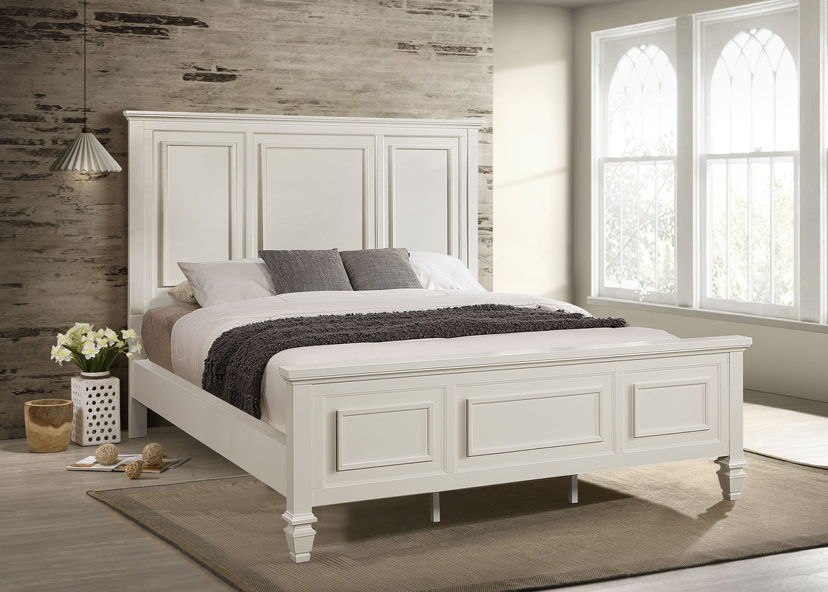 Sandy Beach Panel Bed Cream White - California King