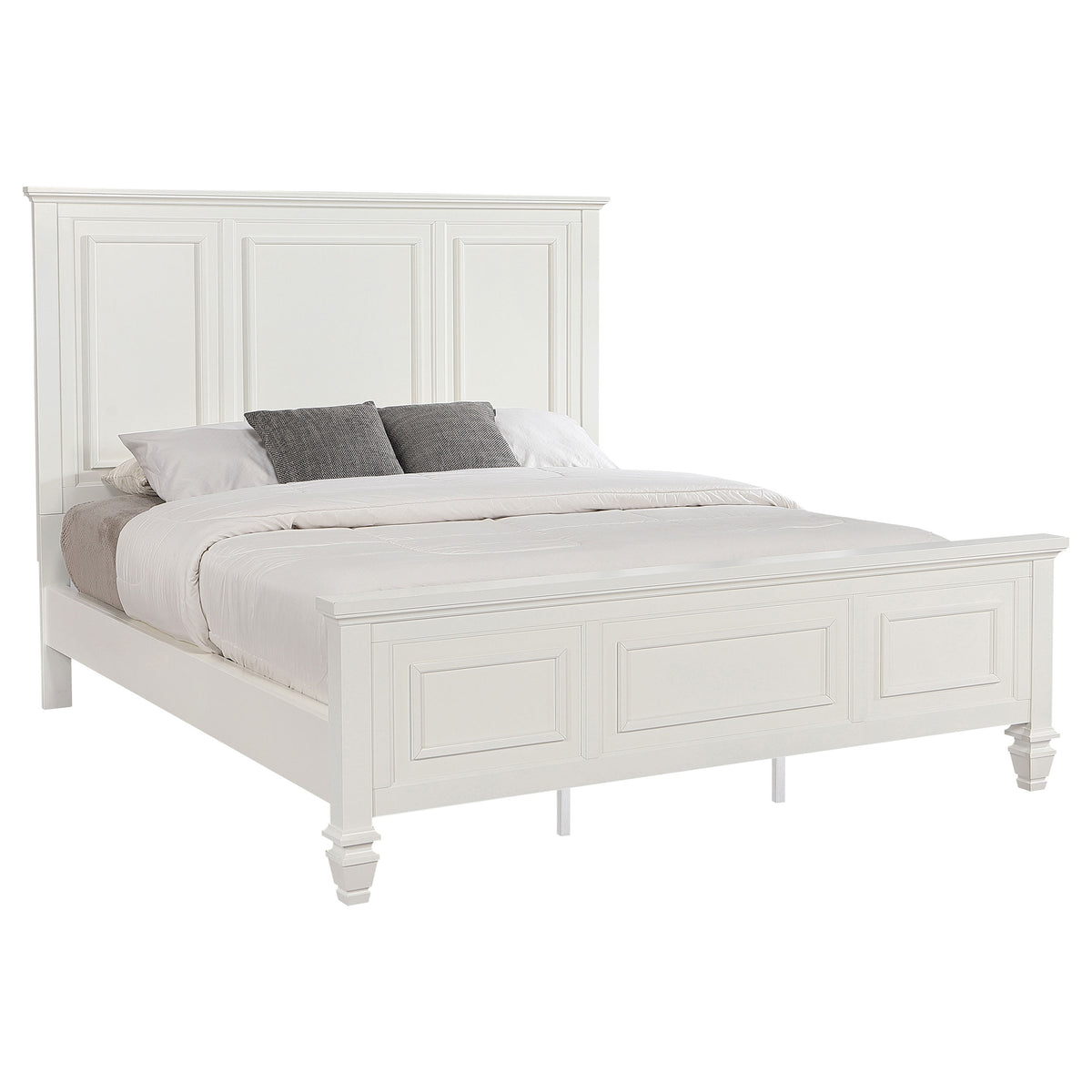 Sandy Beach Panel Bed Cream White - California King