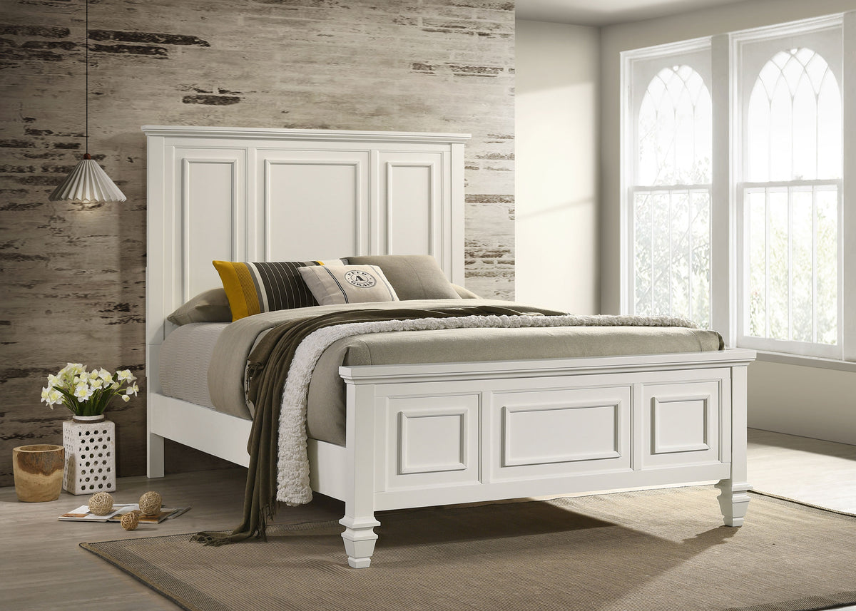 Sandy Beach Panel Bed Cream White - Queen