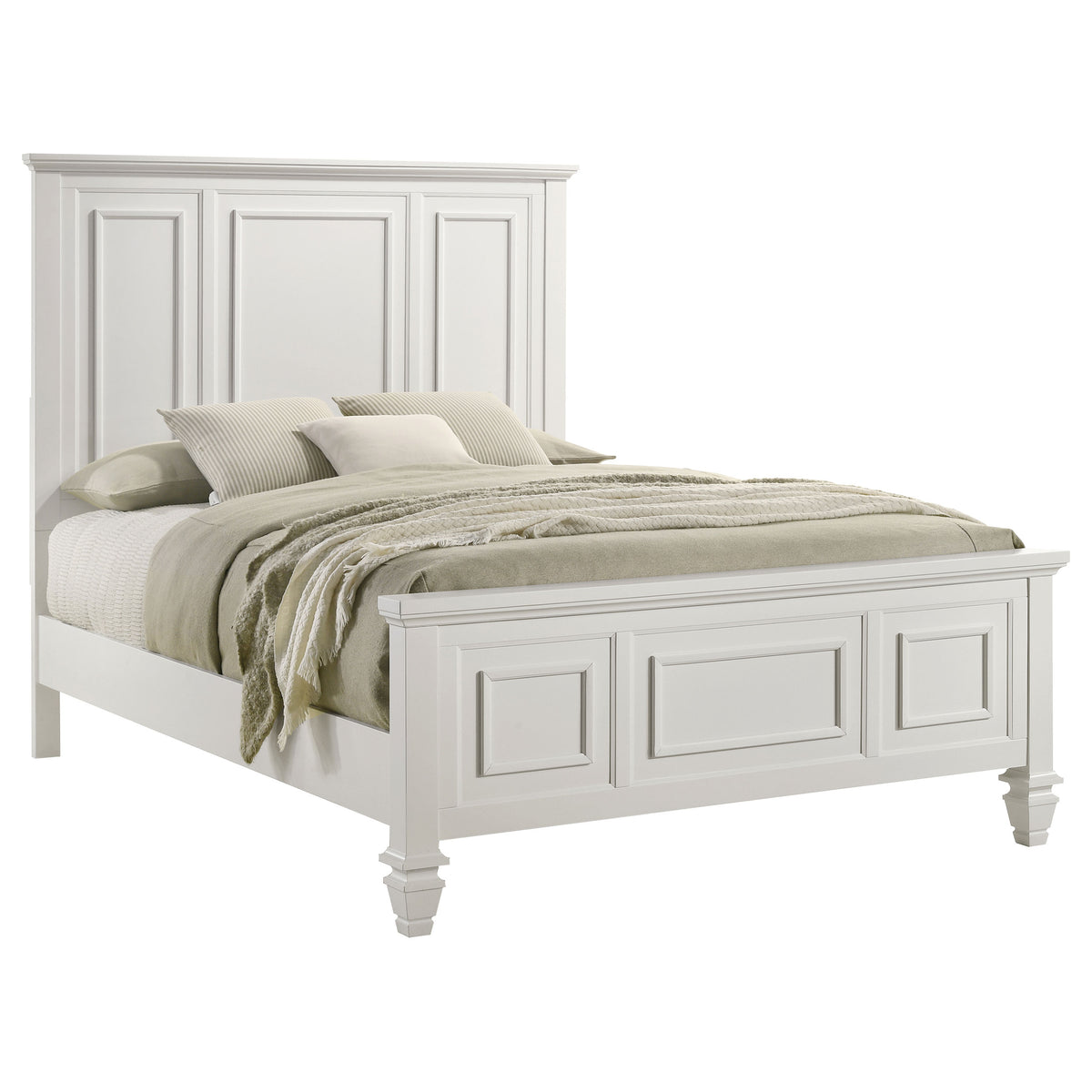Sandy Beach Panel Bed Cream White - Queen