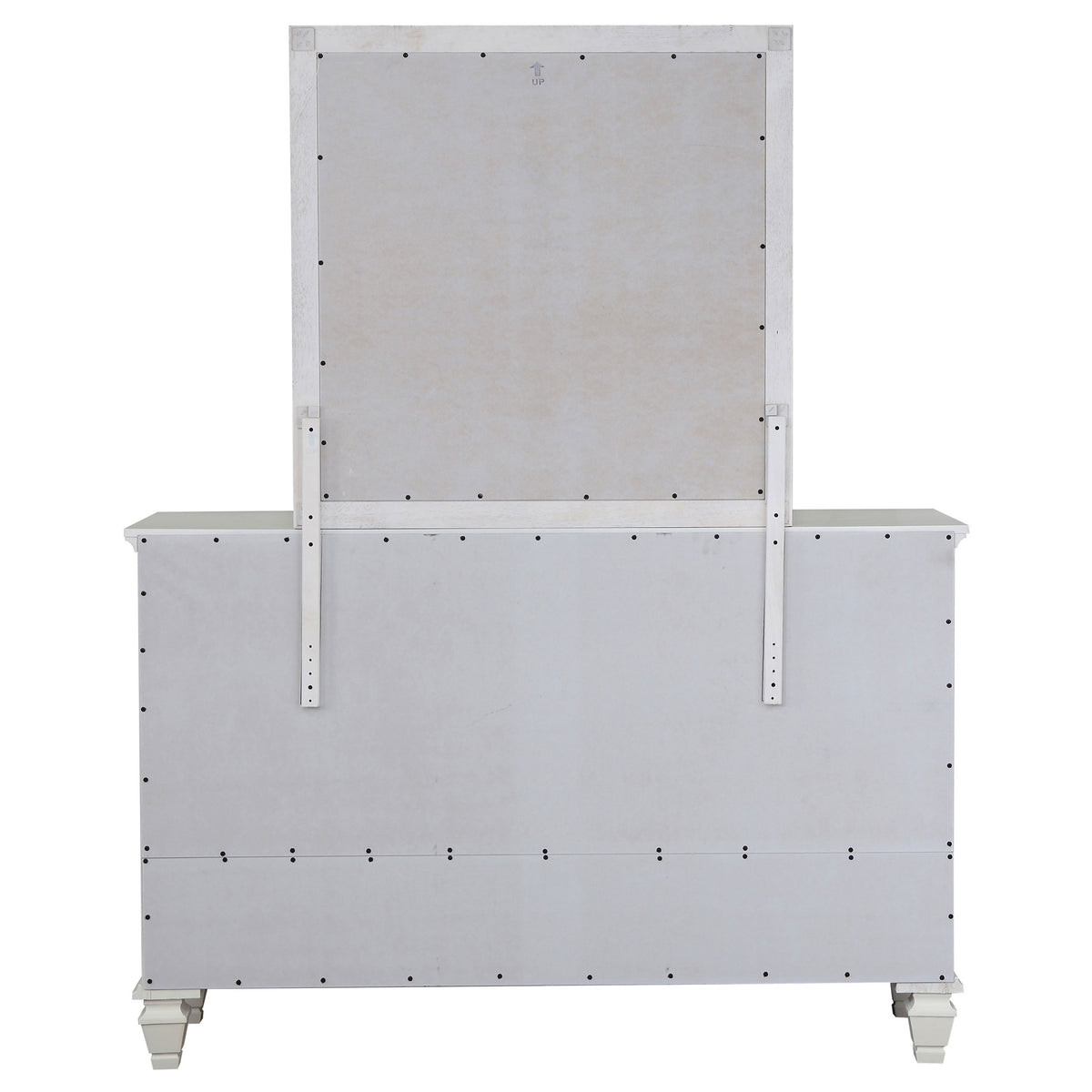 Sandy Beach 11-drawer Dresser Cream White - With Mirror