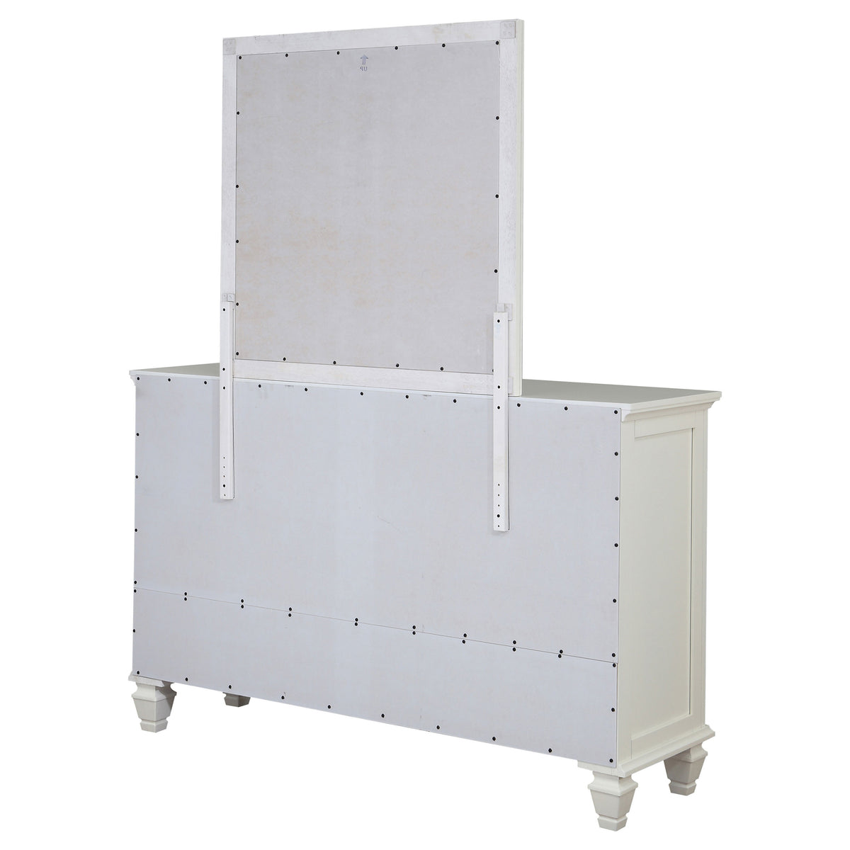Sandy Beach 11-drawer Dresser Cream White - With Mirror