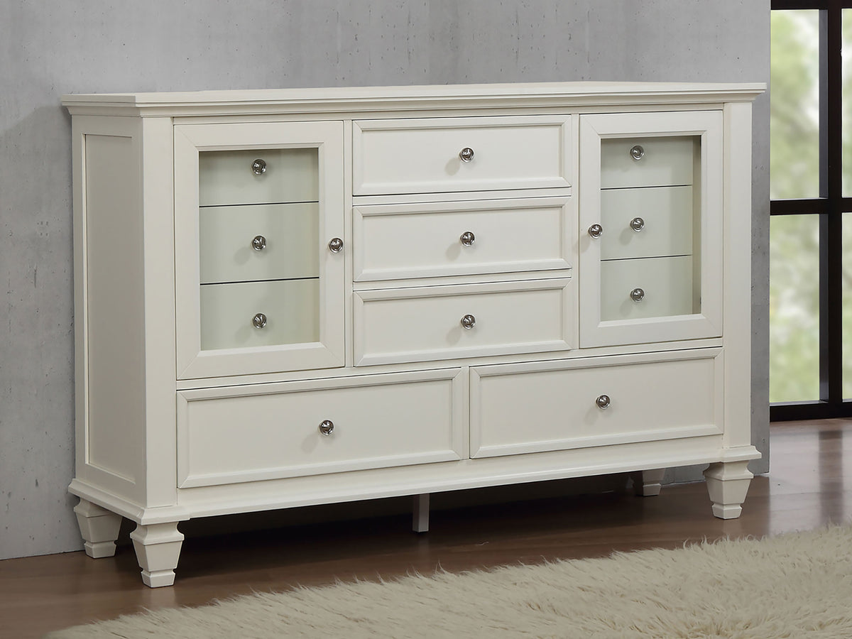 Sandy Beach 11-drawer Dresser Cream White - Without Mirror