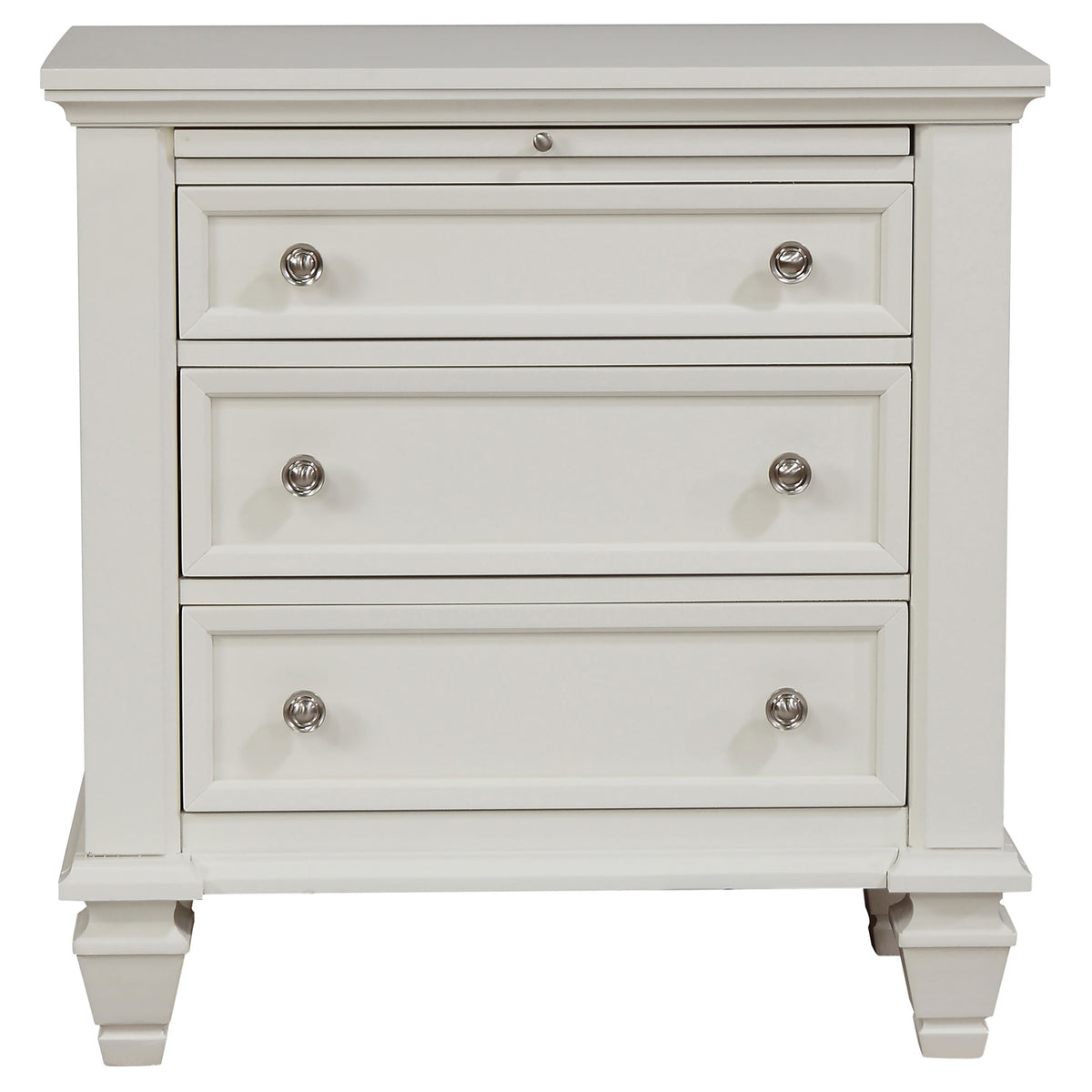 Sandy Beach 4-piece Bedroom Set Cream White with Wood Storage Panel Bed - Eastern King