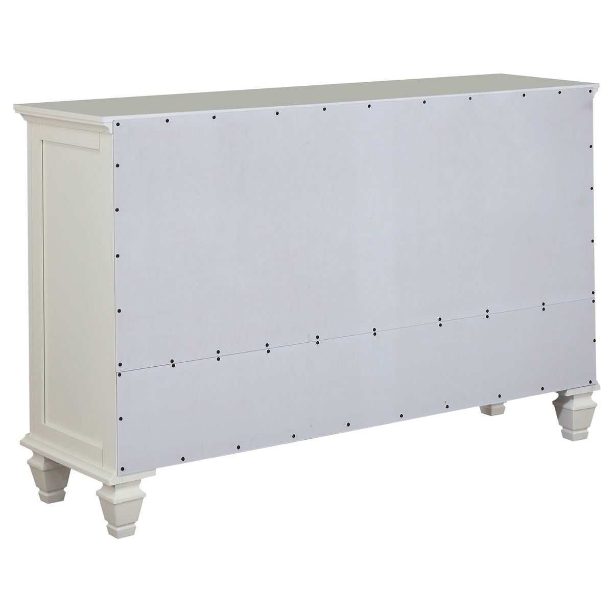 Sandy Beach 5-piece Bedroom Set Cream White with Wood Storage Panel Bed - Eastern King