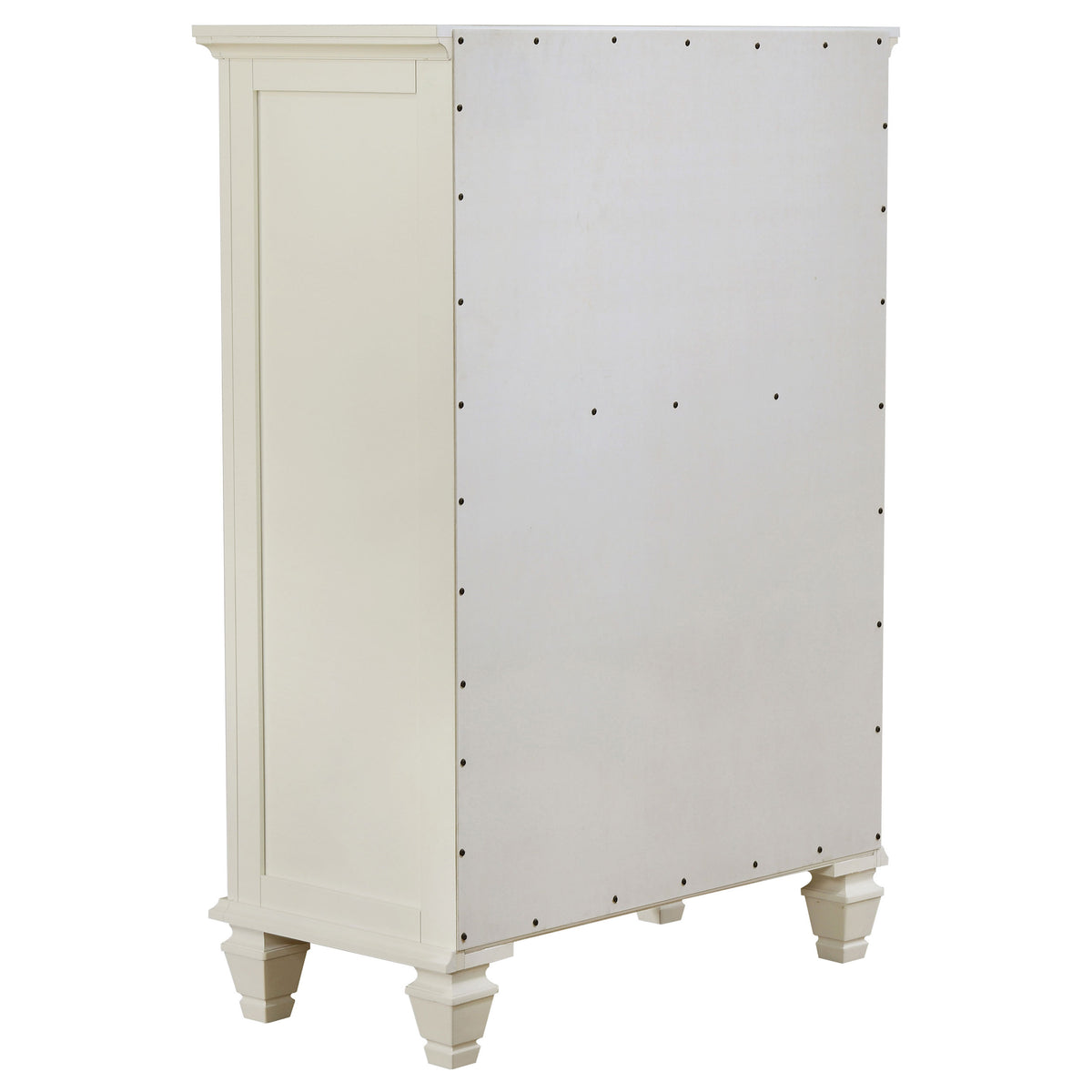 Sandy Beach 5-piece Bedroom Set Cream White with Wood Storage Panel Bed - Eastern King