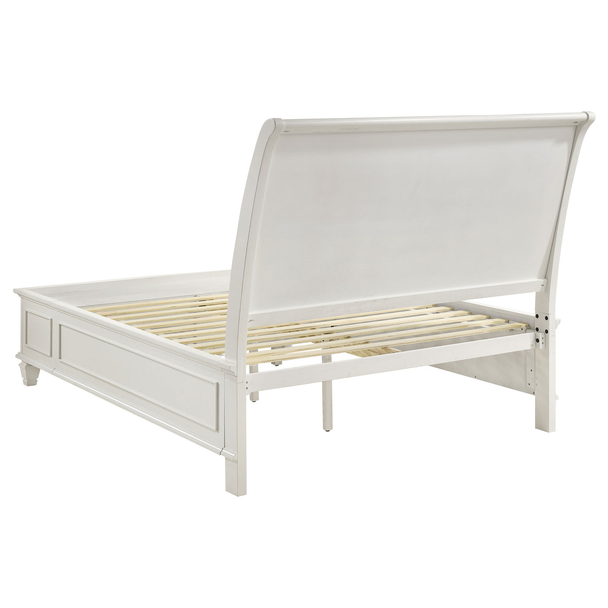 Sandy Beach 5-piece Bedroom Set Cream White with Wood Storage Panel Bed - Queen