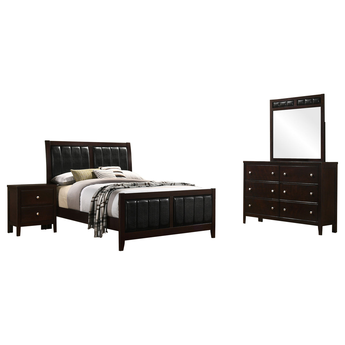 Carlton 4-piece Bedroom Set Cappuccino - Full