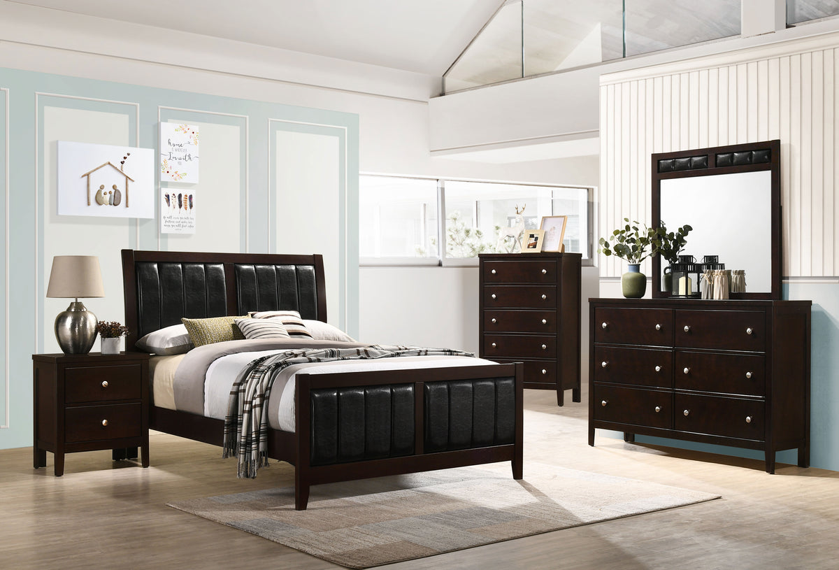 Carlton 5-piece Bedroom Set Cappuccino - Full