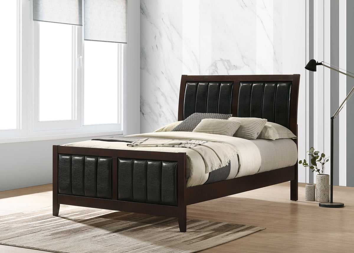 Carlton Wood Panel Bed Cappuccino - Full