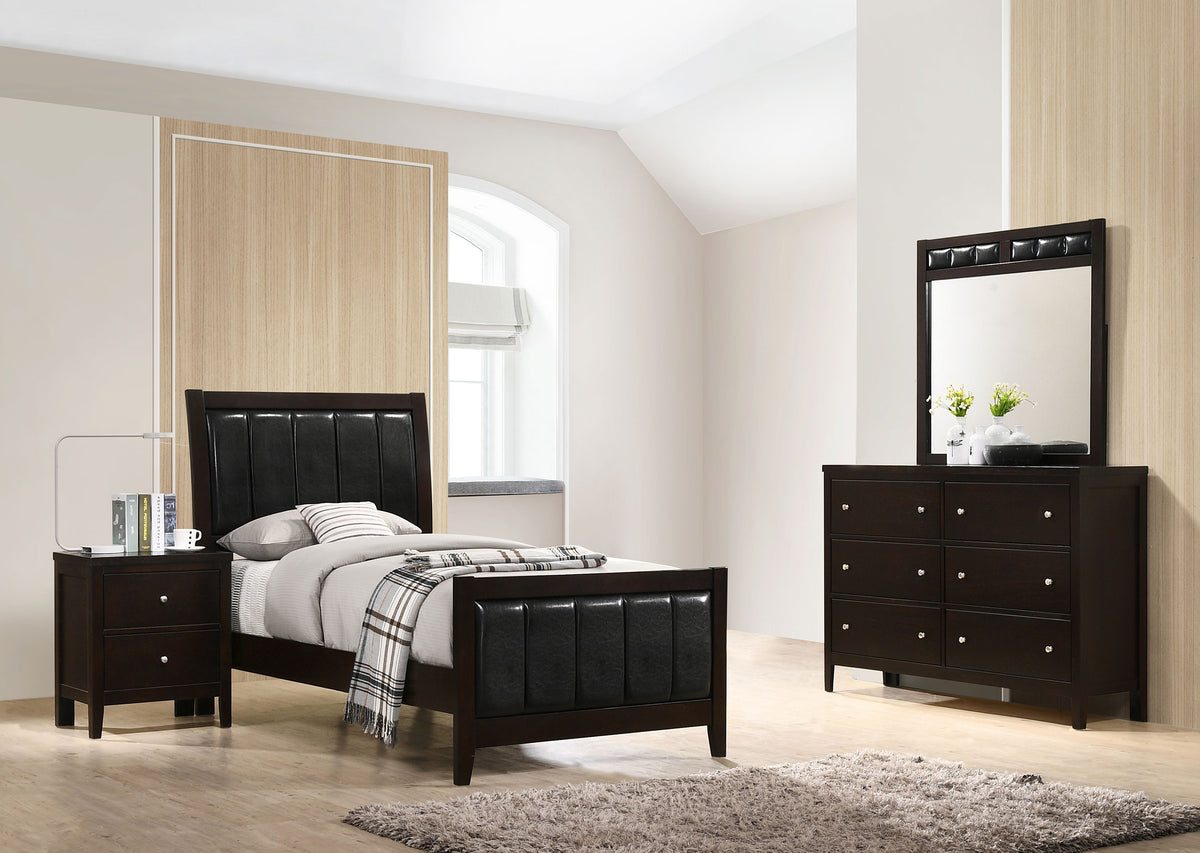 Carlton 4-piece Bedroom Set Cappuccino - Twin
