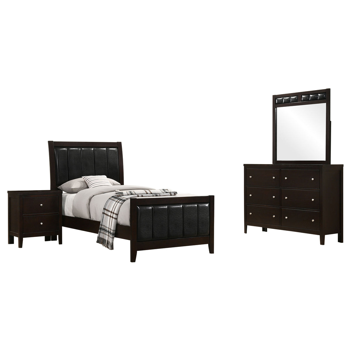Carlton 4-piece Bedroom Set Cappuccino - Twin
