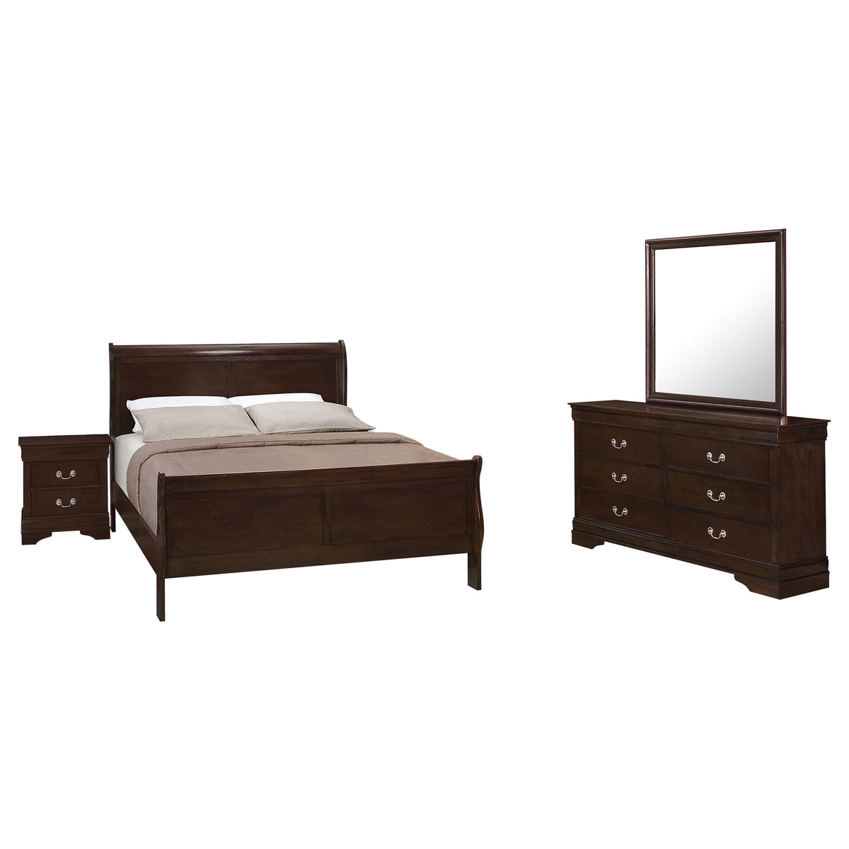 Louis Philippe 4-piece Bedroom Set Cappuccino - Full