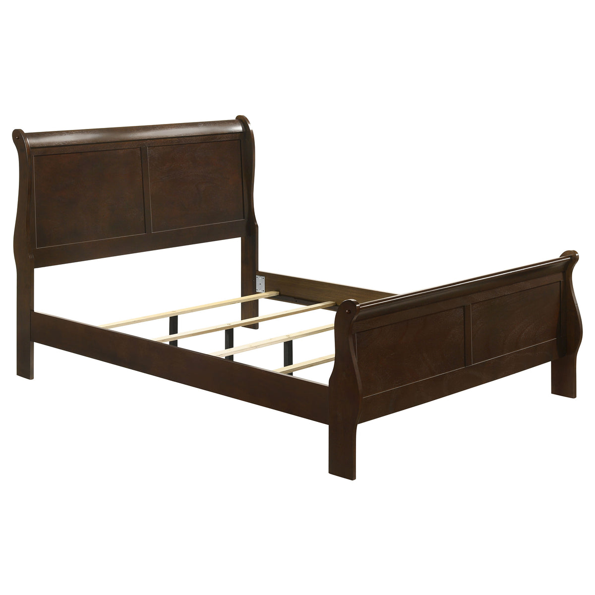Louis Philippe Wood Sleigh Bed Cappuccino - Full