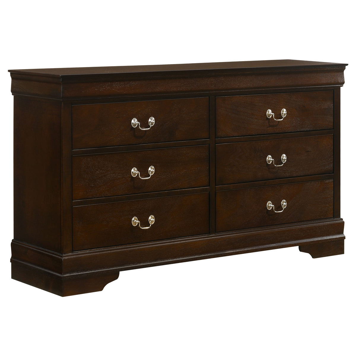 Louis Philippe 6-drawer Dresser - Cappuccino, Without Mirror