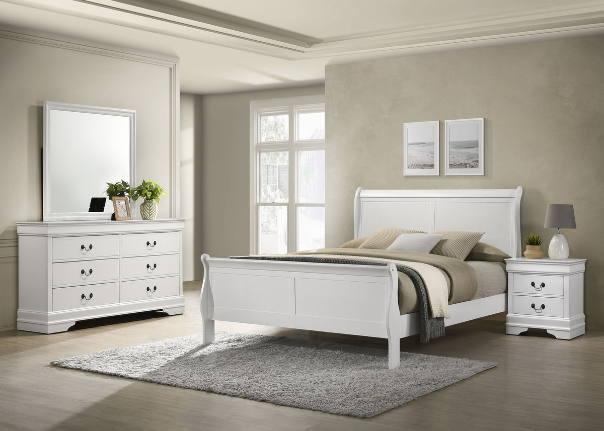 Louis Philippe 4-piece Bedroom Set White - Full