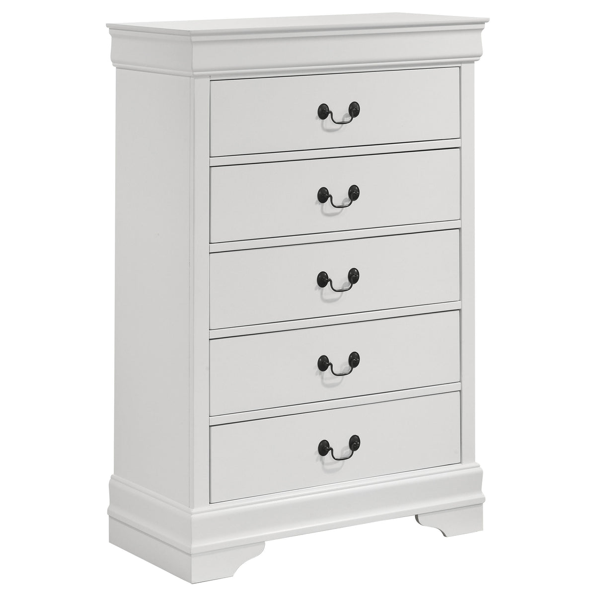 Louis Philippe 5-drawer Bedroom Chest - White