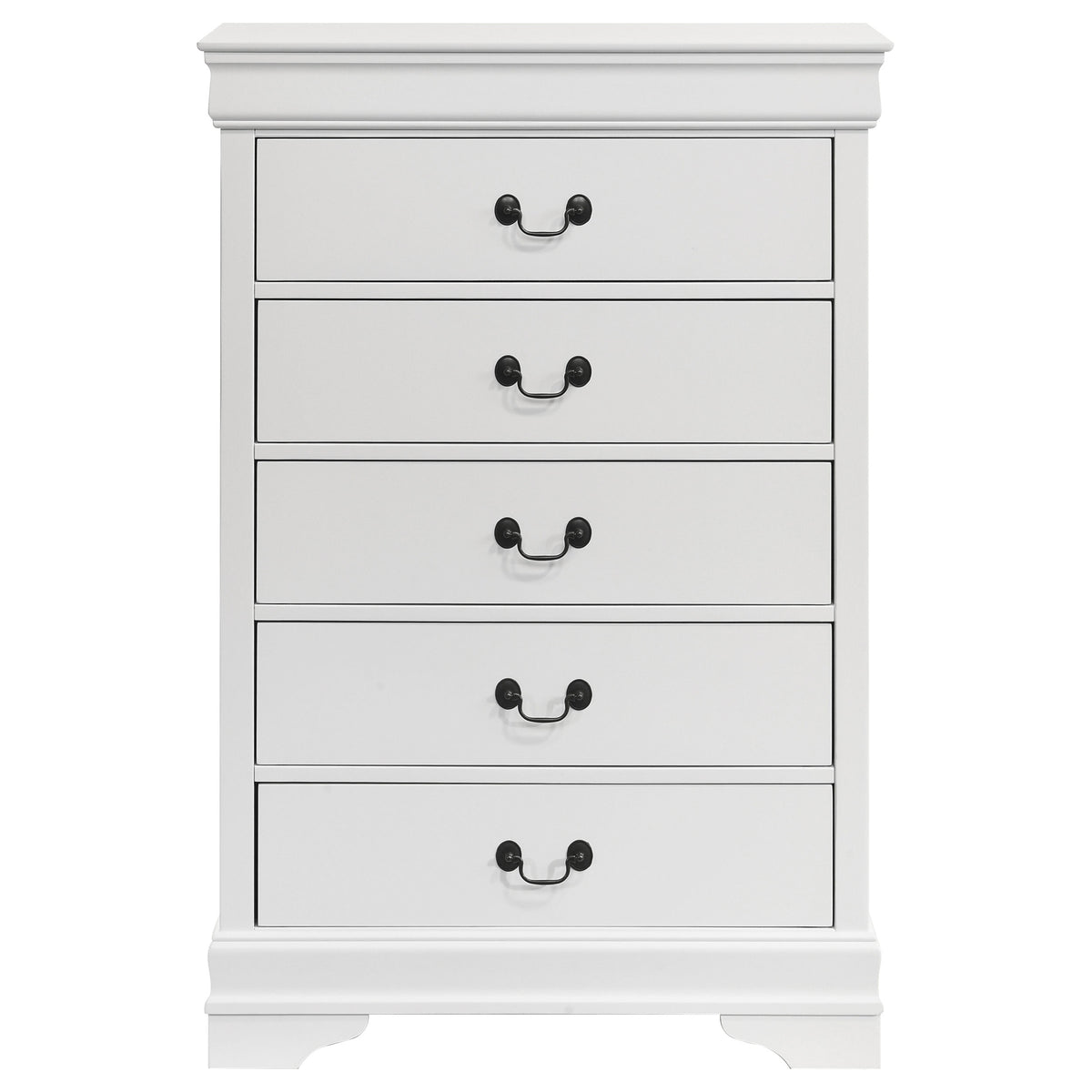 Louis Philippe 5-drawer Bedroom Chest - White