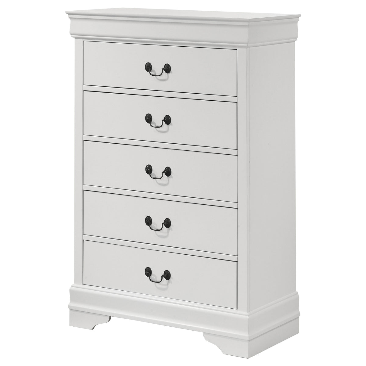 Louis Philippe 5-drawer Bedroom Chest - White