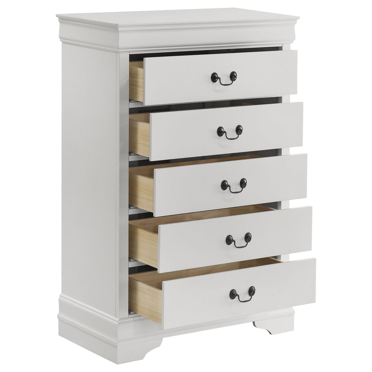 Louis Philippe 5-drawer Bedroom Chest - White