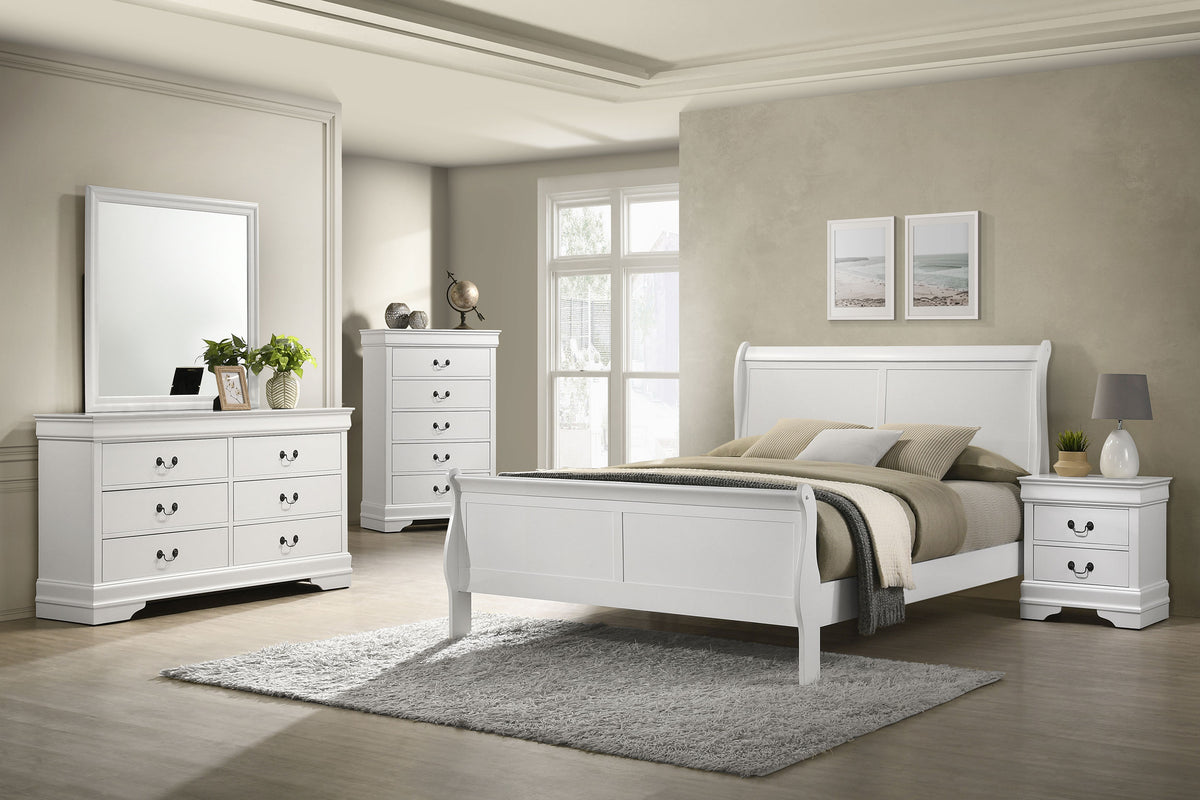 Louis Philippe 5-drawer Bedroom Chest - White