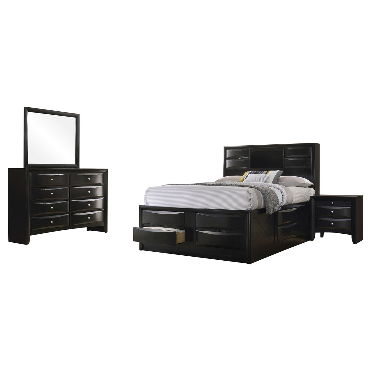 Briana 4-piece Bedroom Set Black - Eastern King