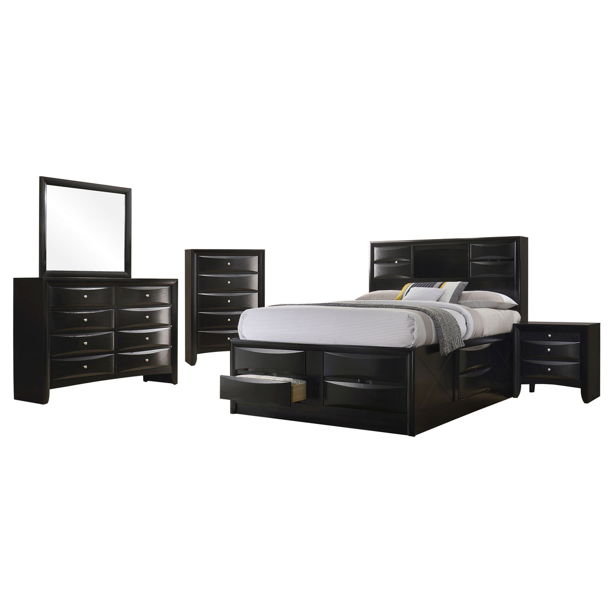 Briana 5-piece Bedroom Set Black - Eastern King