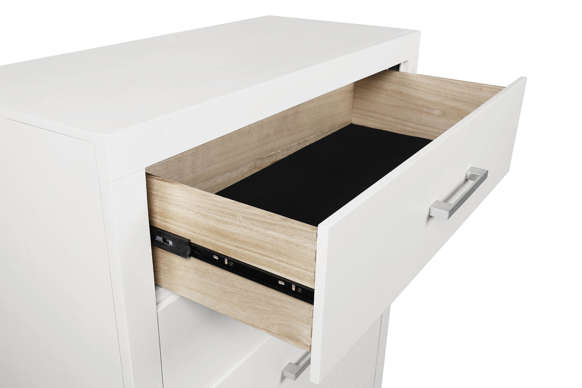 Jessica 5-piece LED Bedroom Set - Eastern King, Snow White