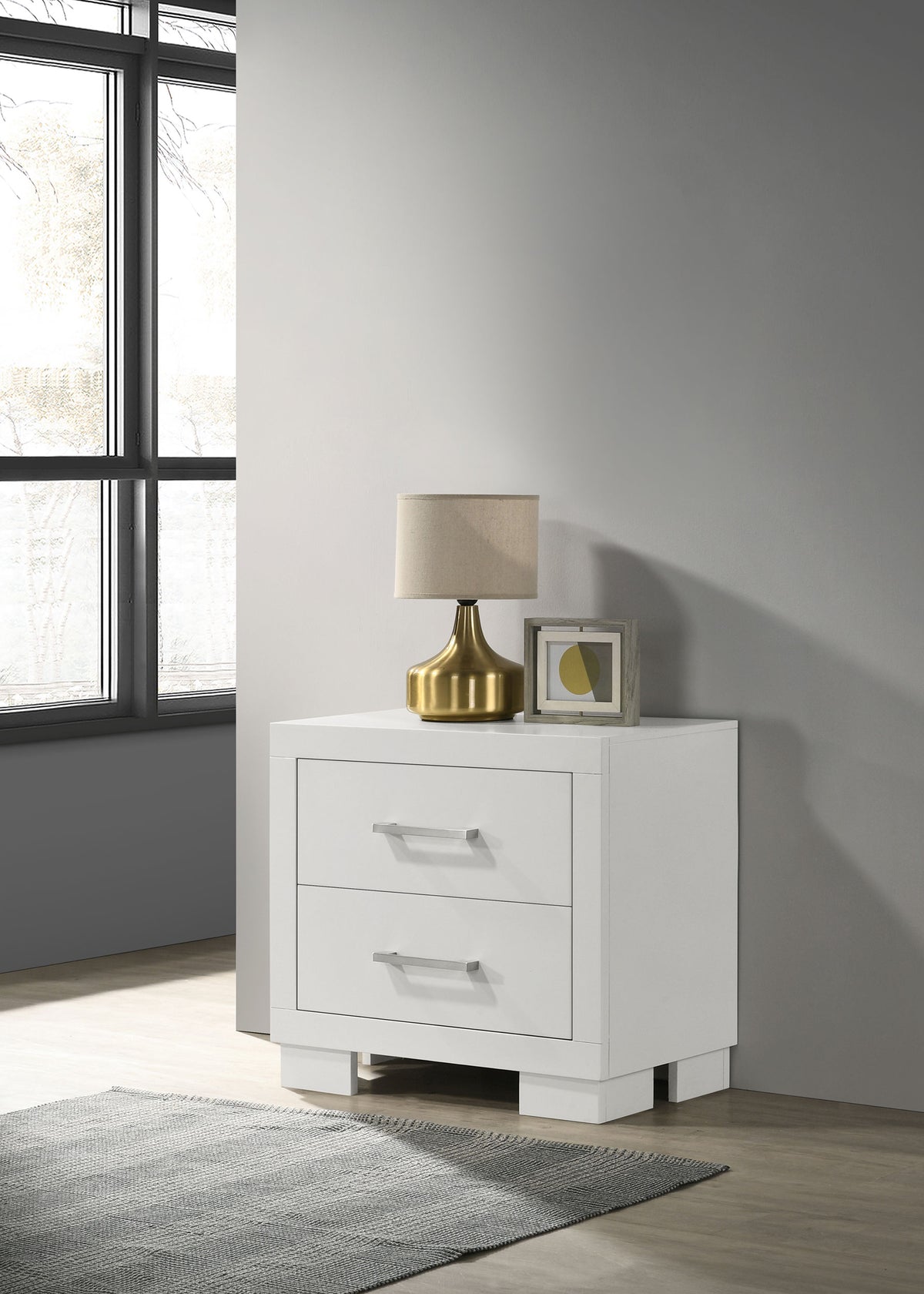 Jessica 2-drawer Nightstand - Snow White