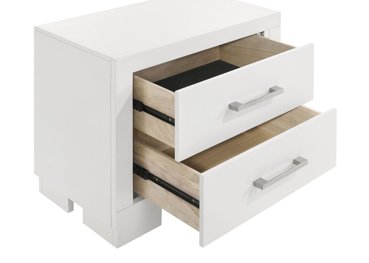 Jessica 2-drawer Nightstand - Snow White
