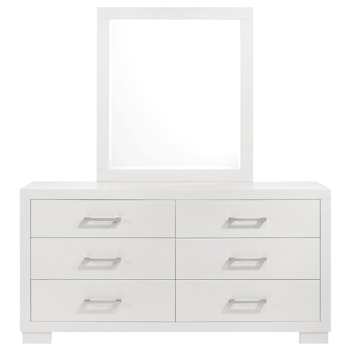 Jessica 6-drawer Dresser - Snow White, With Mirror
