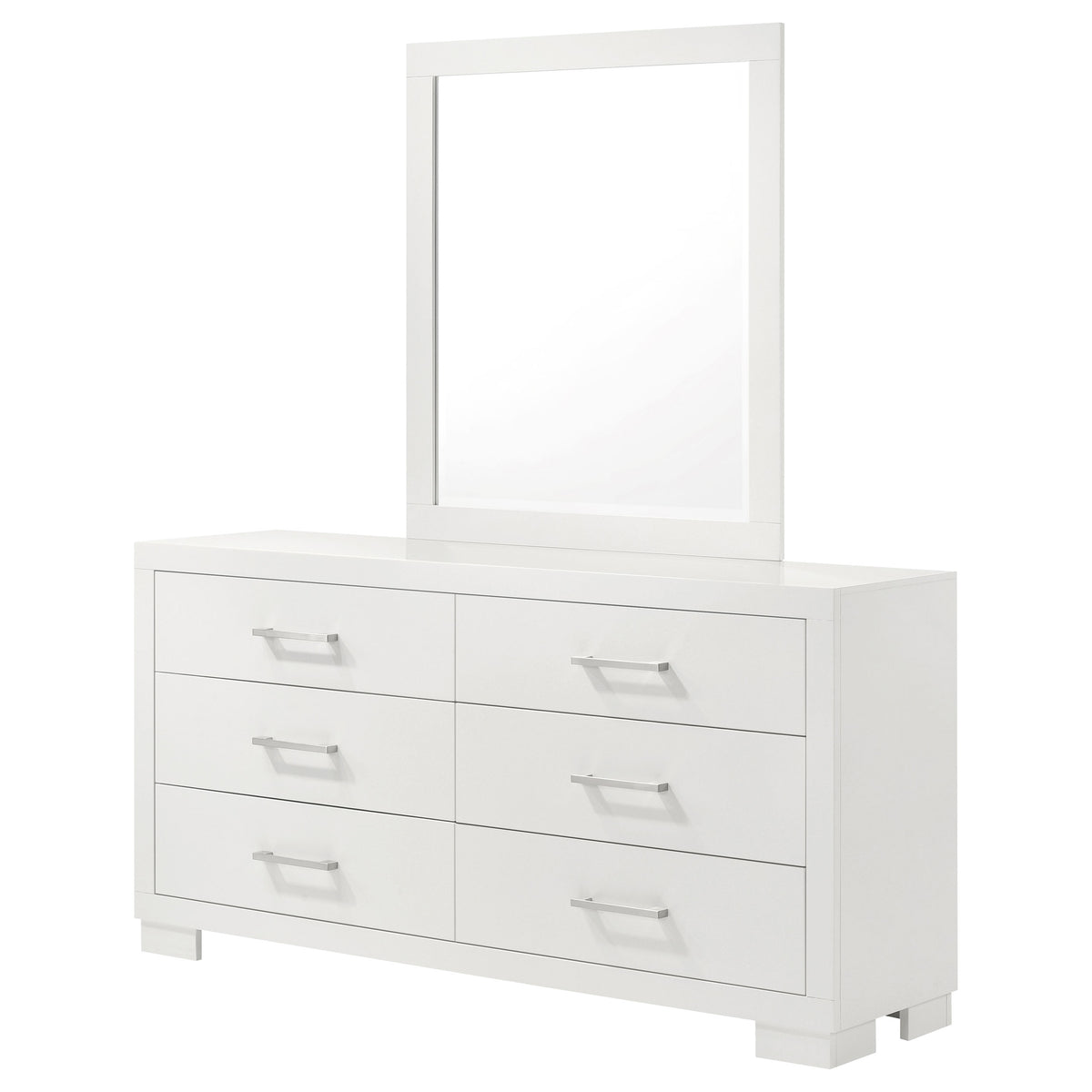Jessica 6-drawer Dresser - Snow White, With Mirror
