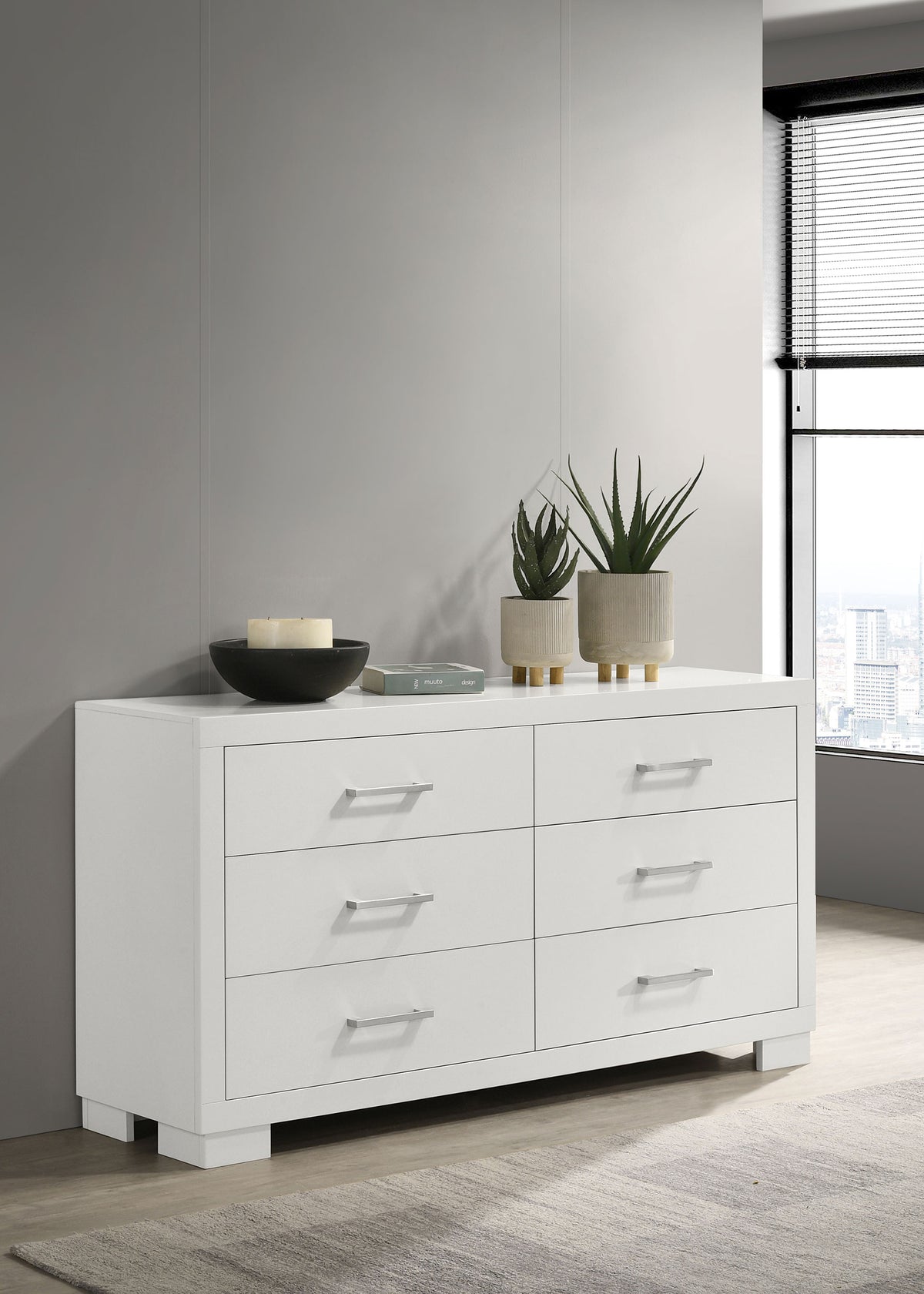 Jessica 6-drawer Dresser - Snow White, Without Mirror