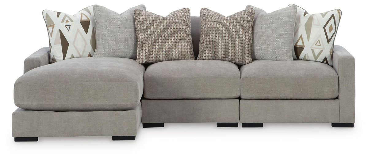 Aslan Court 3-Piece Sofa Sectional with Chaise Chenille