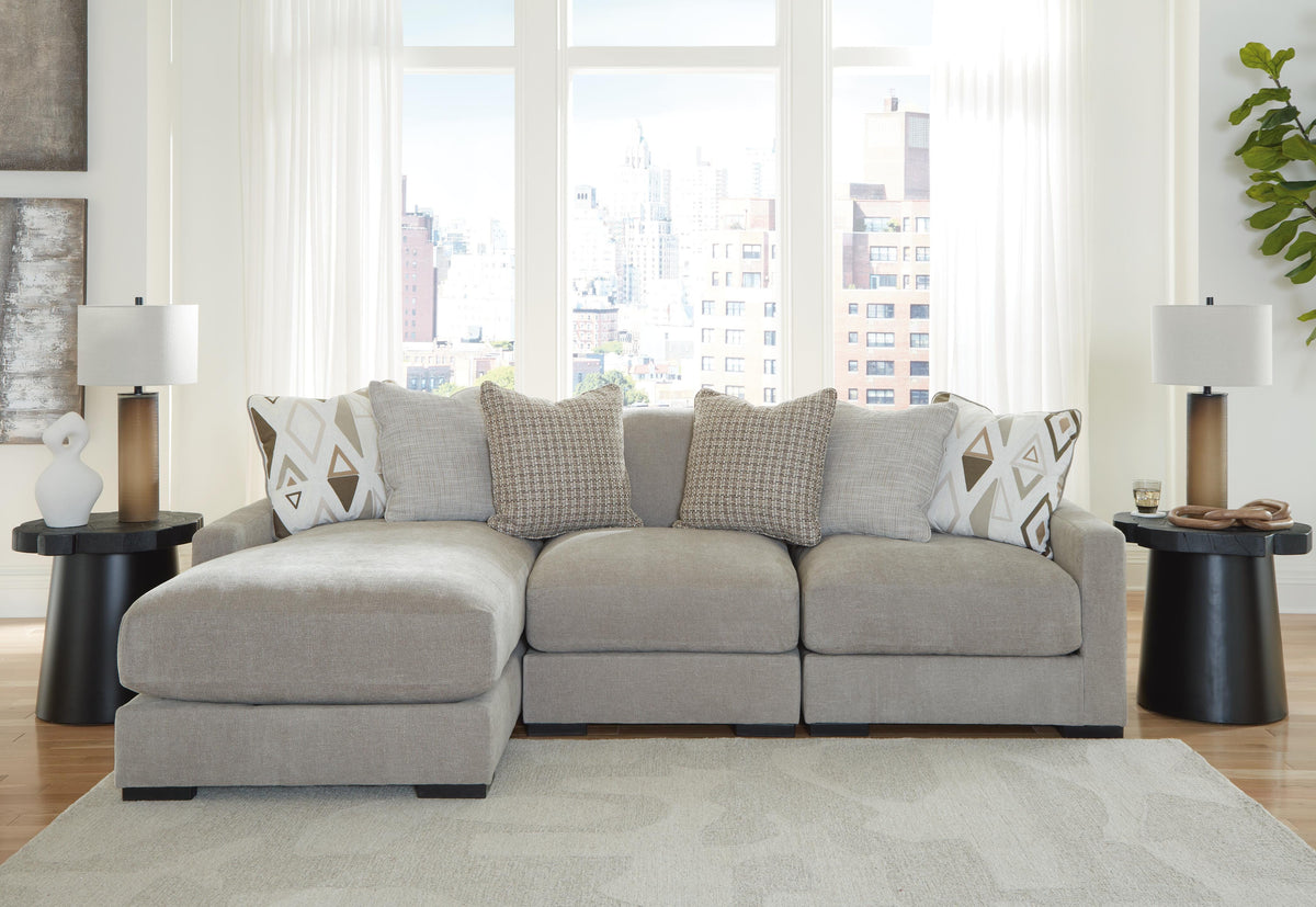 Aslan Court 3-Piece Sofa Sectional with Chaise Chenille