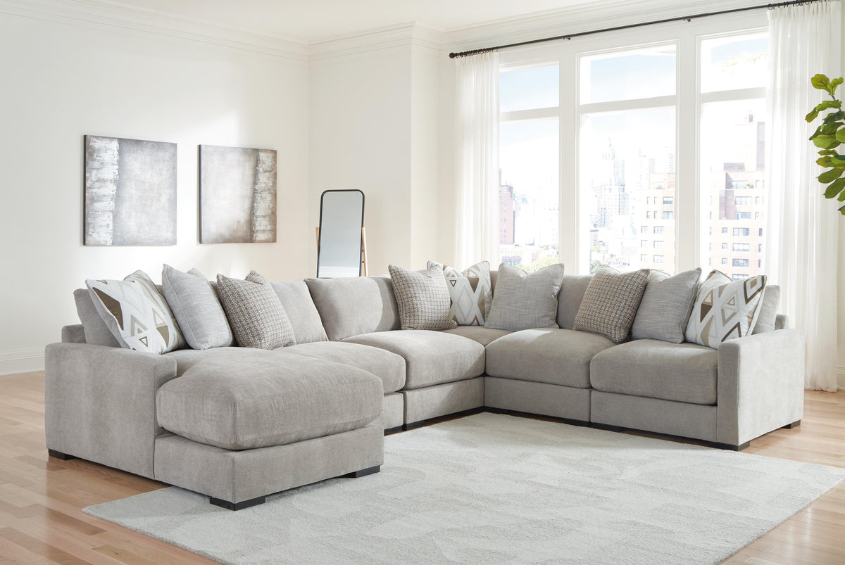 Aslan Court 6-Piece Sectional with Chaise Chenille