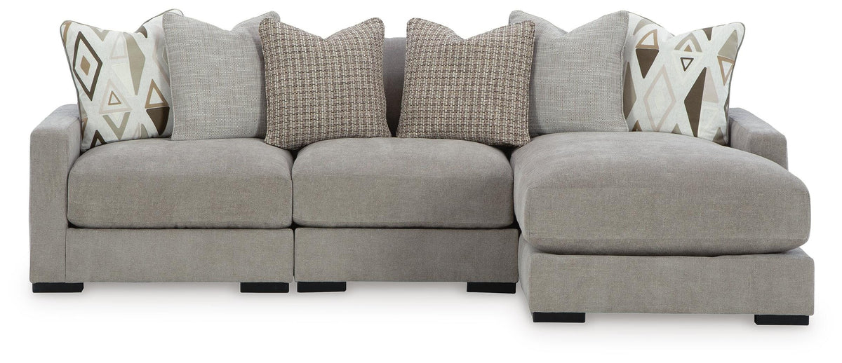 Aslan Court 3-Piece Sofa Sectional with Chaise Chenille