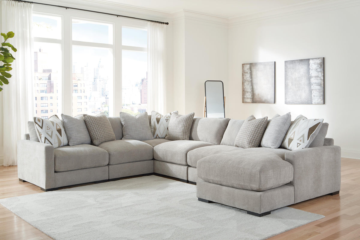 Aslan Court 6-Piece Sectional with Chaise Chenille