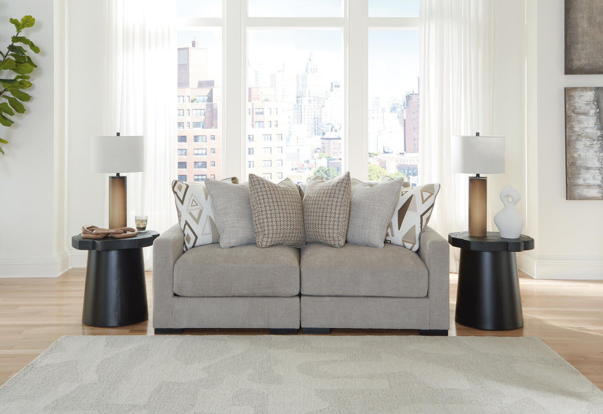 Aslan Court 2-Piece Loveseat Sectional Chenille