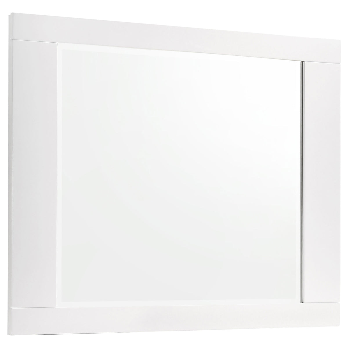 Felicity 5-piece Bedroom Set White High Gloss with Wood LED Panel Bed and Dresser Mirror - Queen